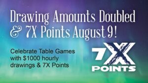 Double Drawing Amounts and 7X Points