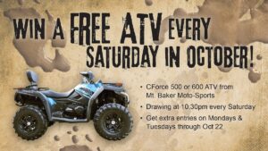 Win an ATV Saturdays in October