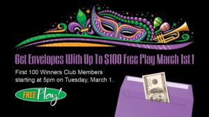 Free Play Envelopes On March 1