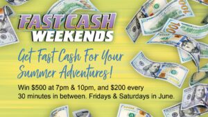 $200 to $500 Cash Drawings Fridays & Saturdays