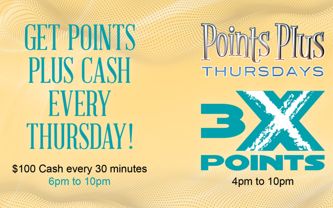 3X Points and $100 Cash Drawings Every Thursday!
