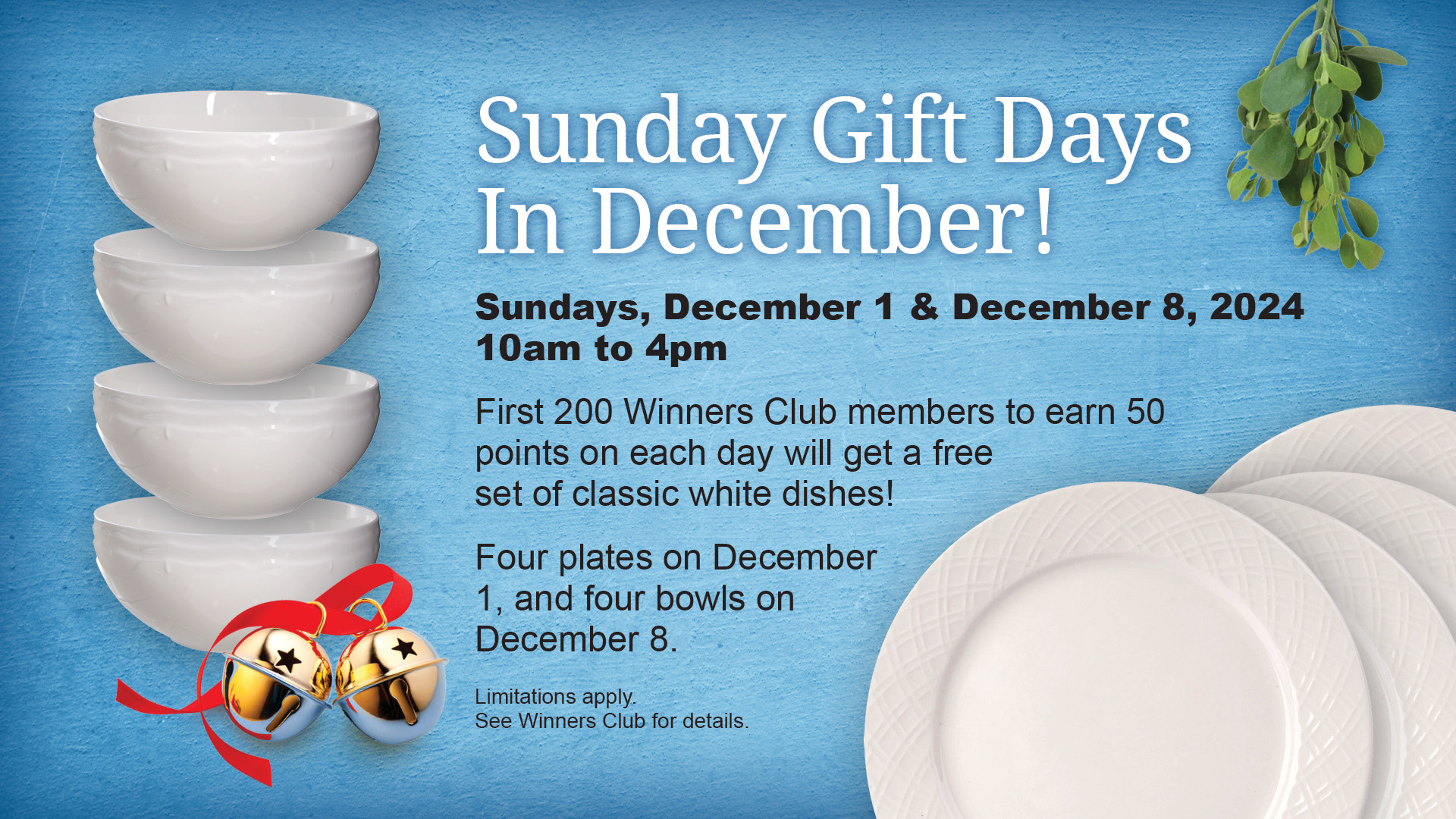 Sunday gift days Dec 1 and Dec 8