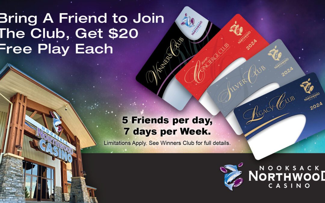 Friendship Has Its Benefits! Bring a Friend to Winners Club & You Both Get $20 Free Play!