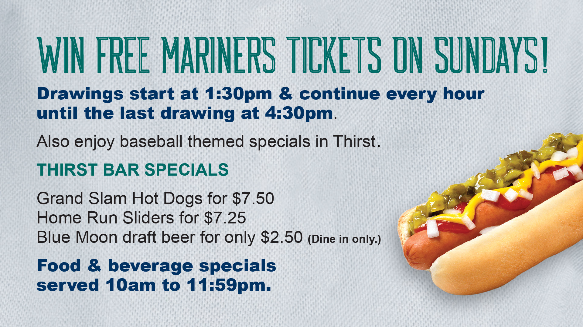 Win Mariners Tickets On Sundays