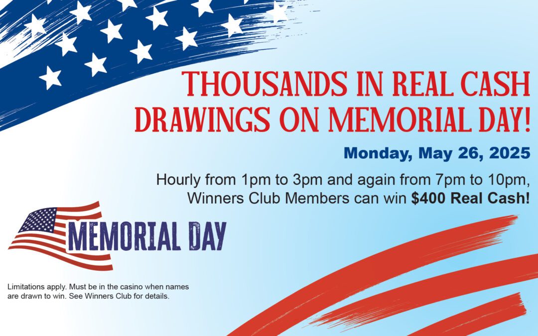 Memorial Day $400 Real Cash Drawings!