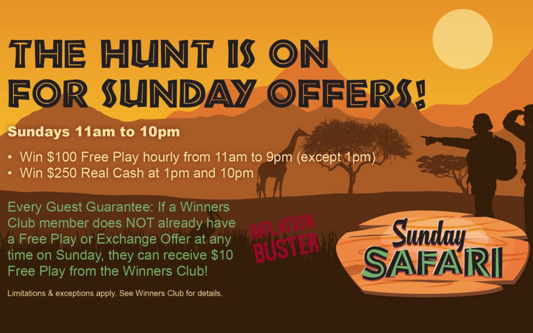 Sunday Inflation Busters! Free Play & Cash Drawings!
