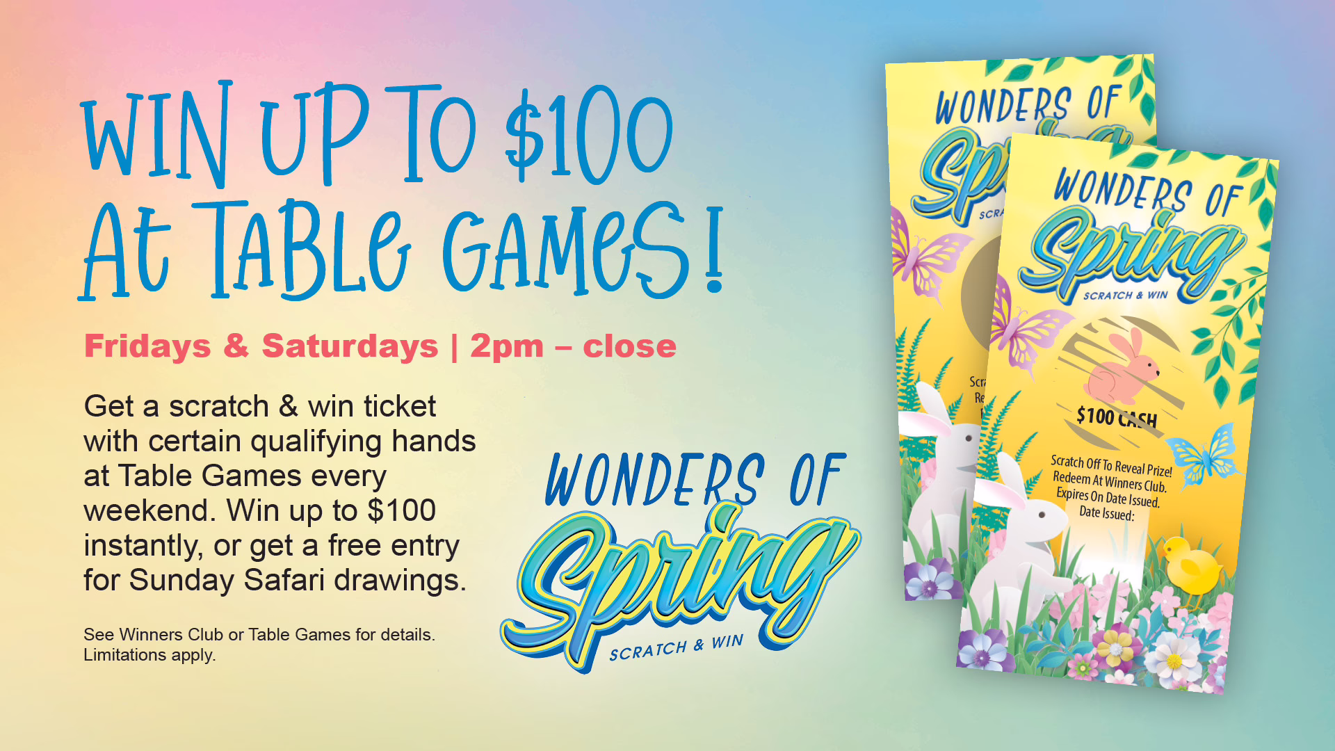 Wonders of Spring Table Games Scratch & Win