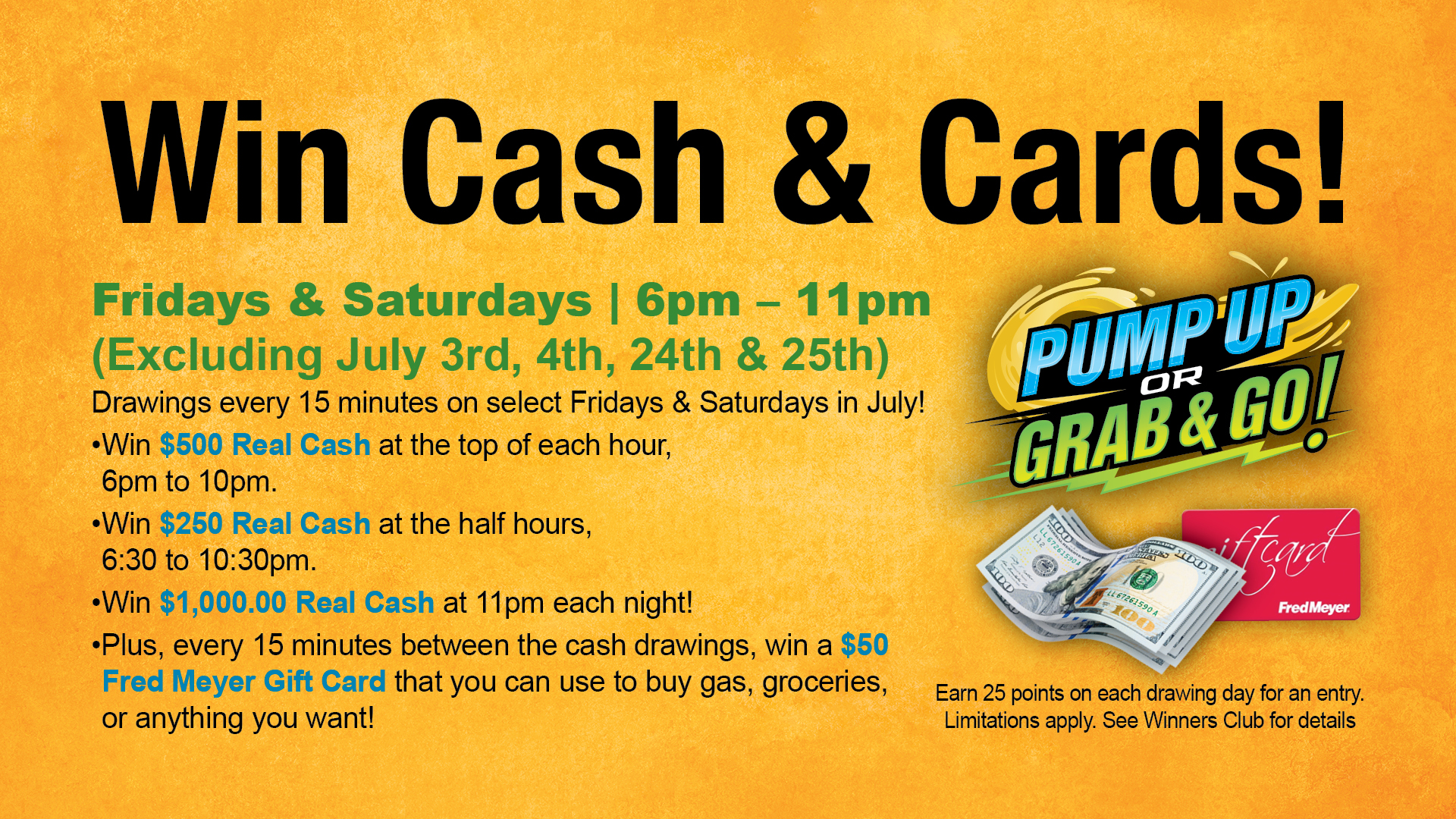 Pump Up or Grab & Go on Fridays & Saturdays