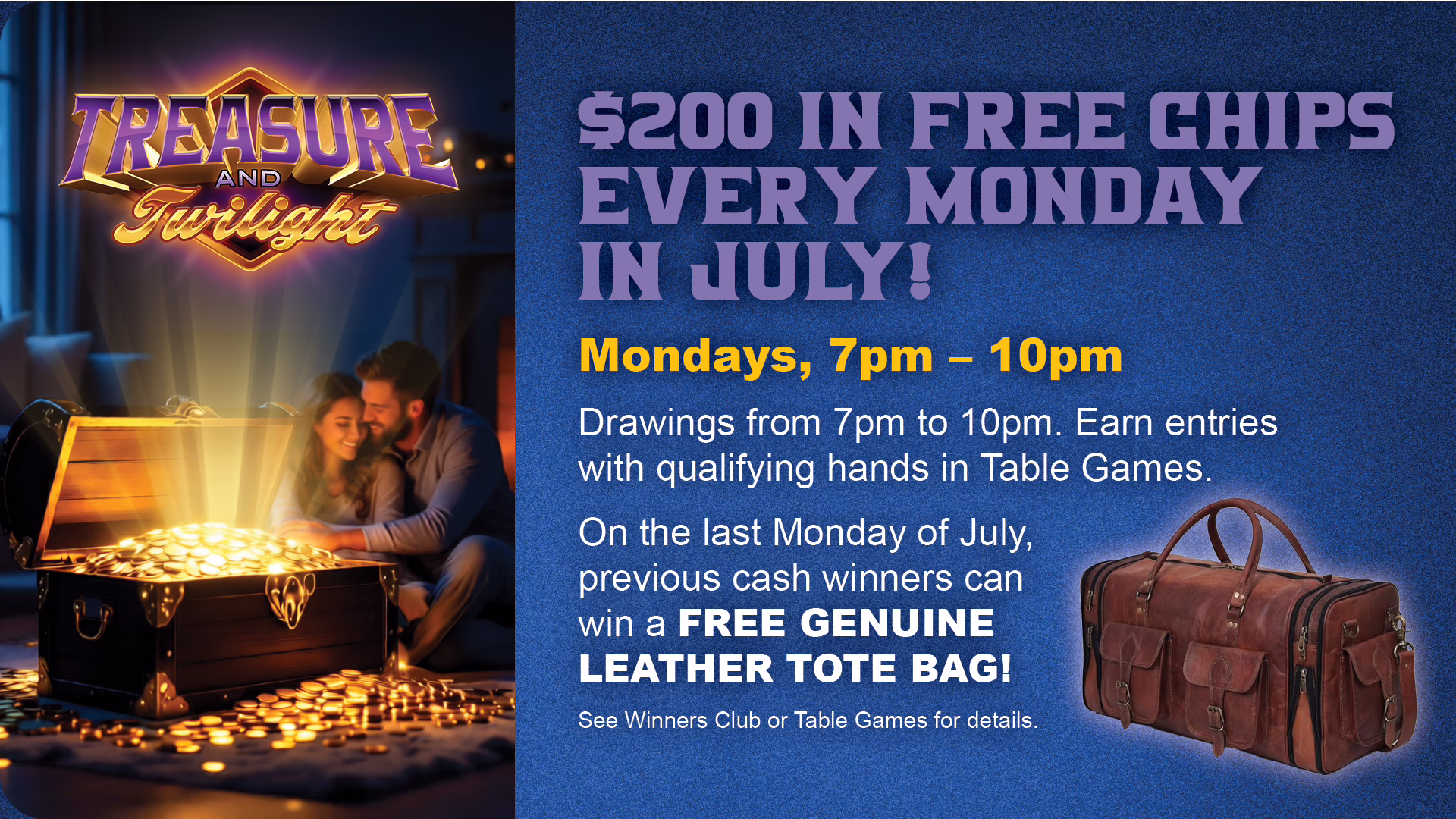 NNC HDTV Treasure Poster 0626 Treasure & Twilight July. Free Leather Tote.