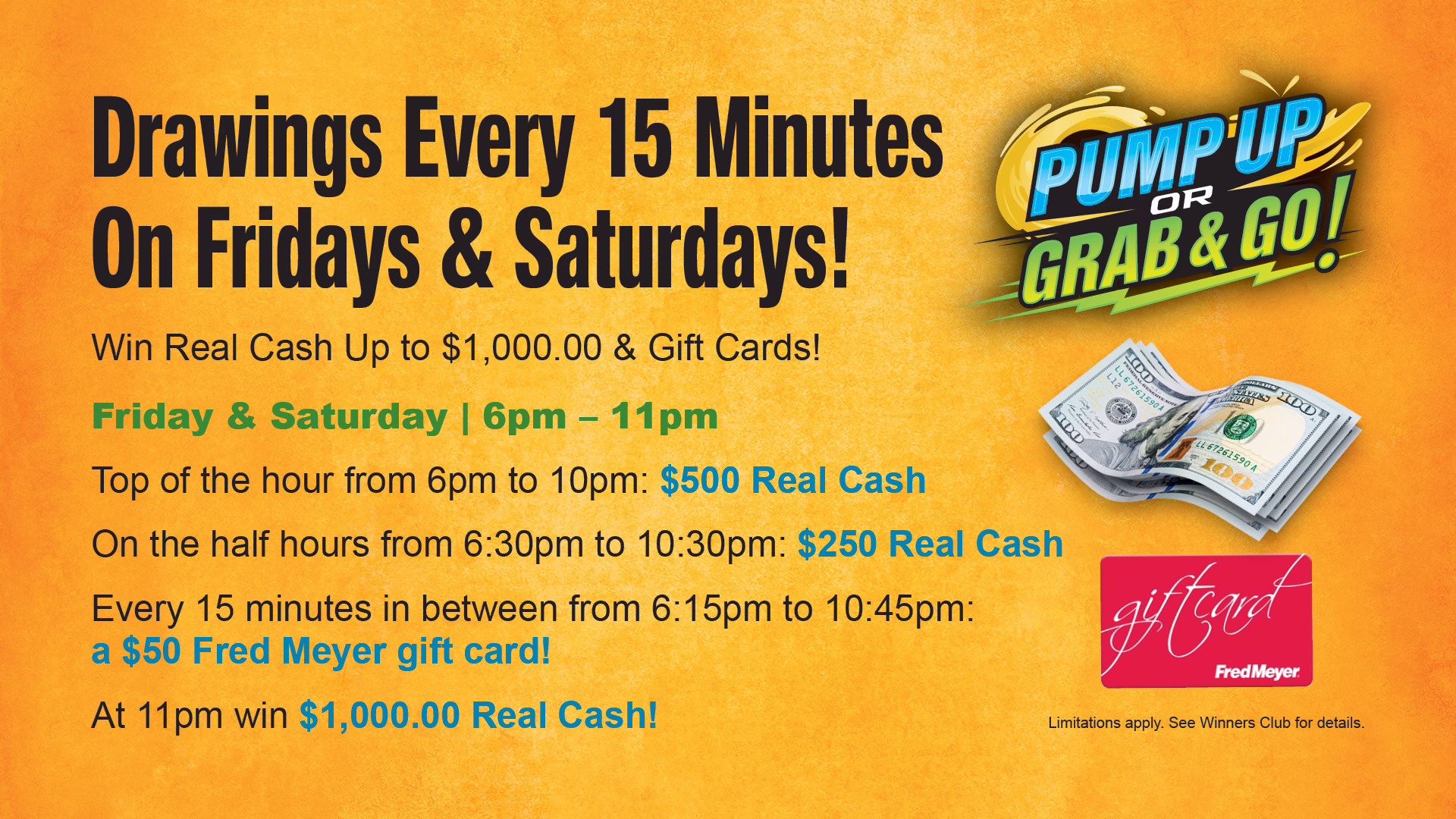 Pump Up or Grab & Go on Weekends in June